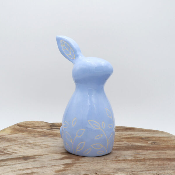 Lapin bleu clair en céramique