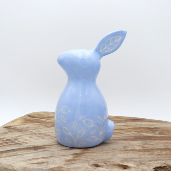 Lapin bleu clair en céramique