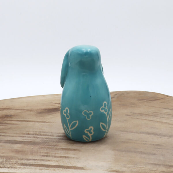 Petit lapin turquoise en céramique