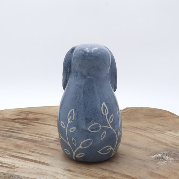 Lapin bélier bleu en céramique