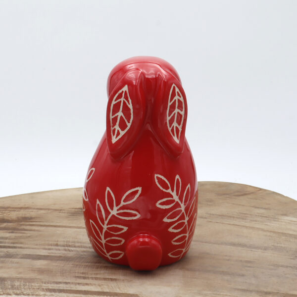 Lapin rouge en céramique