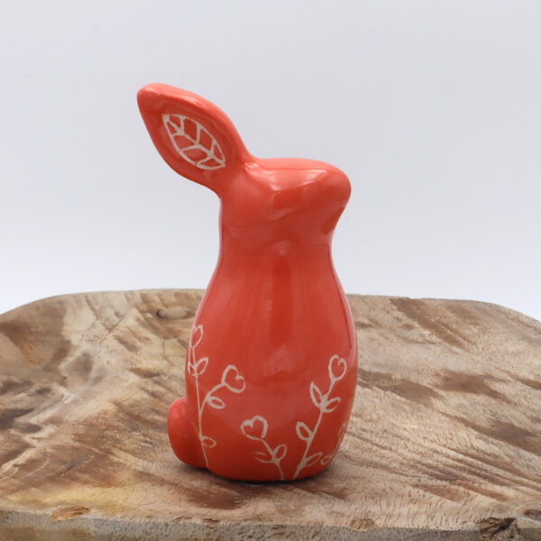 Petit lapin en céramique orange