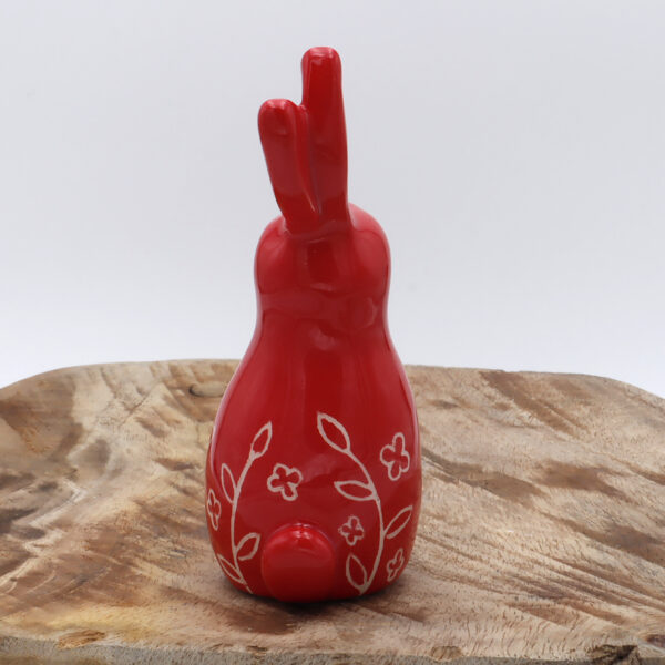 Petit lapin en céramique rouge