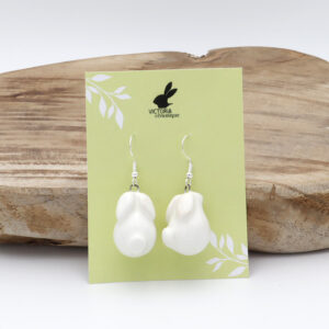 Boucles d'oreilles Bunny blanches