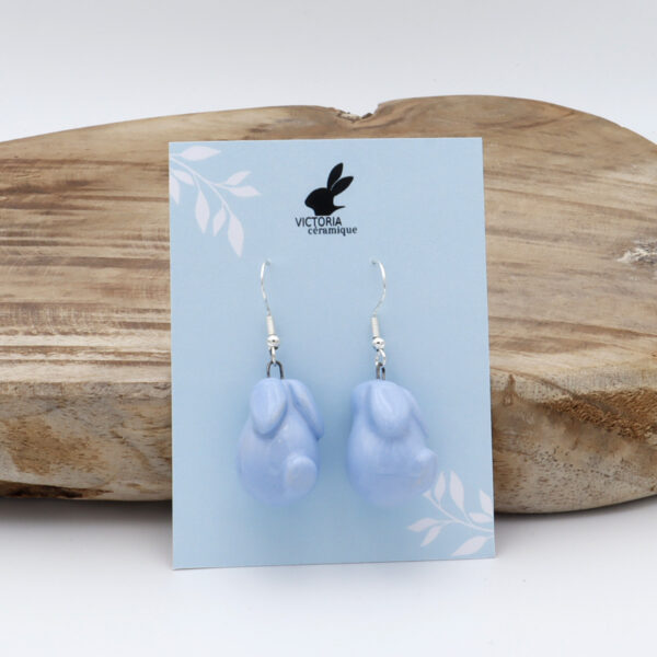 Boucles d'oreilles Bunny bleu en forme de lapin