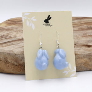 Boucles d'oreilles Bunny en céramique - Bleues