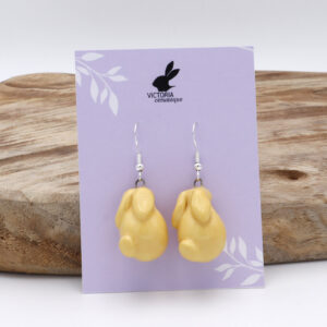 Boucles d'oreilles Bunny en céramique - Jaunes