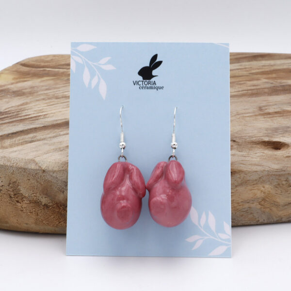 Boucles d'oreilles Bunny en céramique - Roses