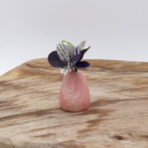 Mini-vase rose clair en céramique