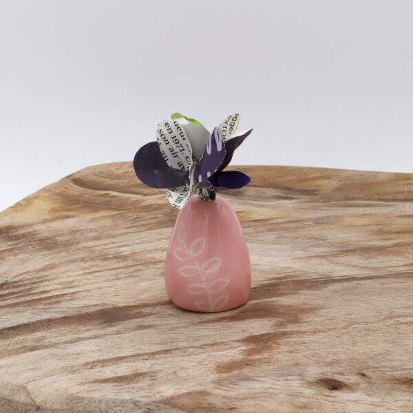 Mini-vase rose clair en céramique