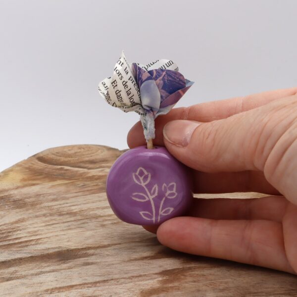 Mini-vase violet en céramique