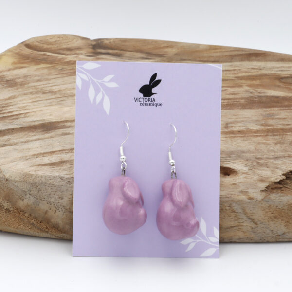 Boucles d'oreilles Bunny lilas