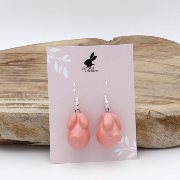 Boucles d'oreilles Bunny rose clair