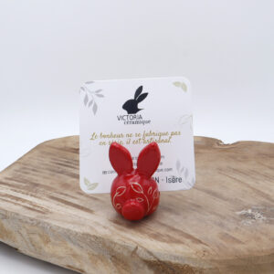 Porte-photo en faïence en forme de lapin