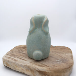 Vase vert en grès en forme de lapin