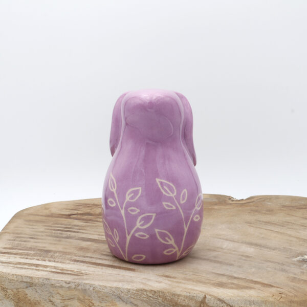 Lapin lilas en céramique