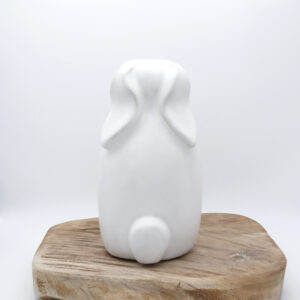 Vase blanc en forme de lapin en grès