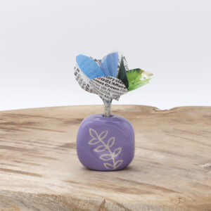 Mini-vase violet en faïence