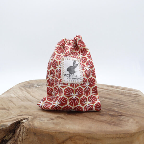 Sac en tissu pour Bunny rouge ciré