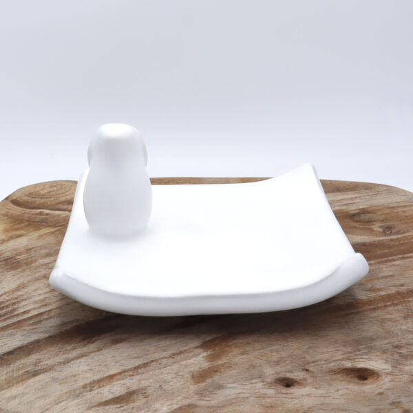 Porte bijoux blanc avec un lapin décoratif Victoria Céramique