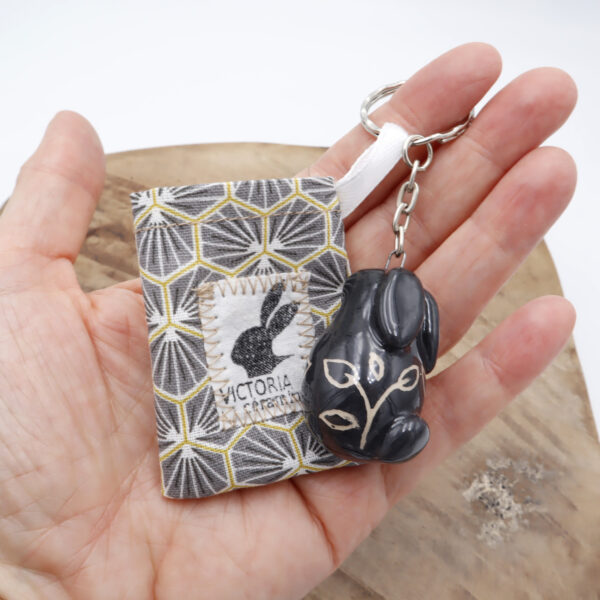 Porte-clés Bunny noir Victoria Céramique