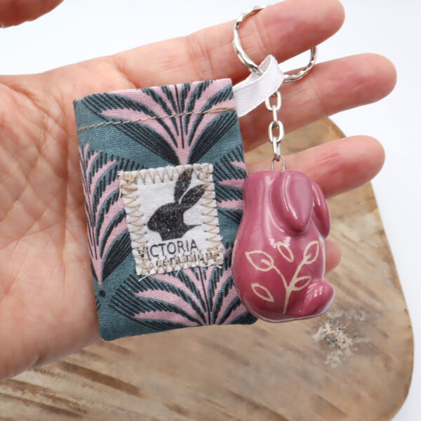 Porte-clés Bunny rose Victoria Céramique