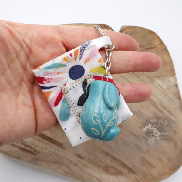 Porte-clés Bunny turquoise Victoria Céramique