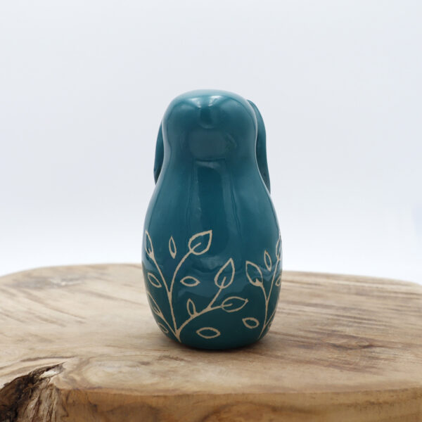 Lapin en céramique bleu vert Victoria Céramique