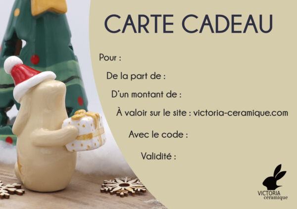 Carte cadeau personnalisée Victoria Céramique