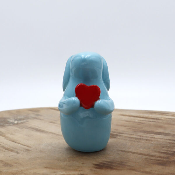 Lapin décoratif en céramique avec un cœur Victoria Céramique