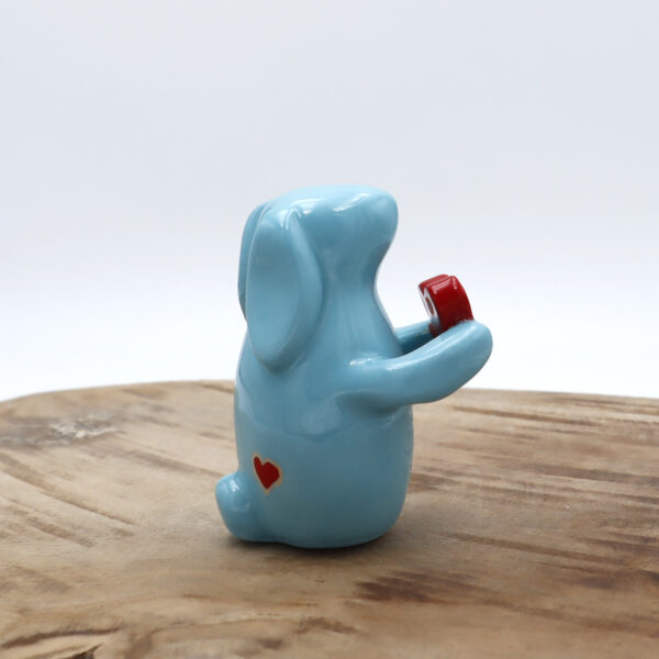 Lapin décoratif en céramique avec un cœur Victoria Céramique