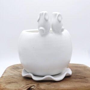 pot de fleur avec des lapins en décoration Victoria Céramique