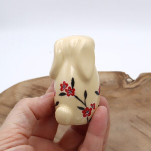 Lapin en céramique beige décoré avec des fleurs Victoria Céramique