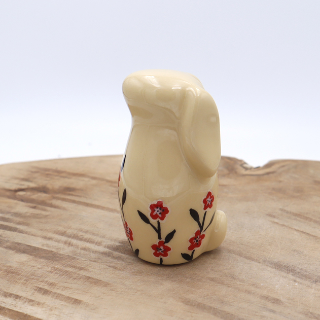 Lapin en céramique beige décoré avec des fleurs Victoria Céramique