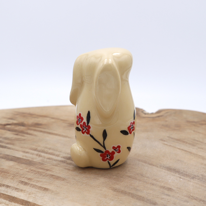 Lapin en céramique beige décoré avec des fleurs Victoria Céramique
