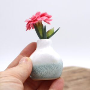 Vase à pâquerettes vert et blanc - Victoria Céramique