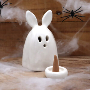 Lapin en forme de fantôme brûle-encens Victoria Céramique