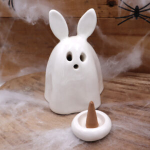 Lapin en forme de fantôme brûle-encens Victoria Céramique