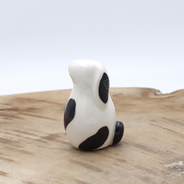 Lapin en faïence noir et blanc Victoria Céramique