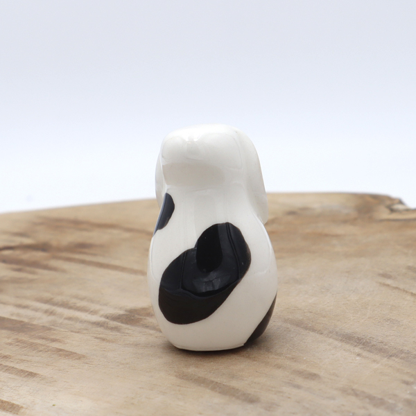 Lapin en faïence noir et blanc Victoria Céramique