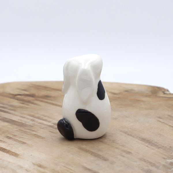 Lapin en faïence noir et blanc Victoria Céramique