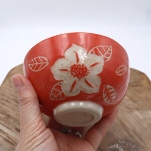 Petit bol fleuri en grès  - Vide-atelier Janvier 2026 #55