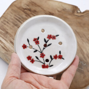 Porte savon en grès fleuri  - Vide-atelier Janvier 2026 #27