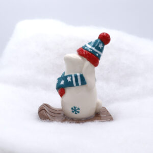 Lapin d'hiver en céramique - Victoria Céramique