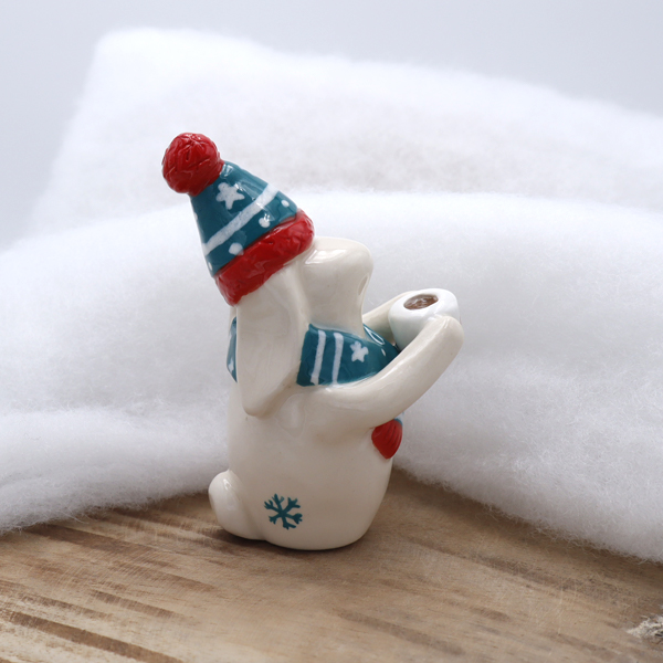 Lapin d'hiver en céramique - Victoria Céramique