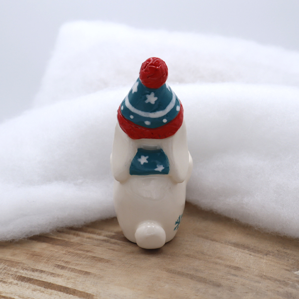 Lapin d'hiver en céramique - Victoria Céramique