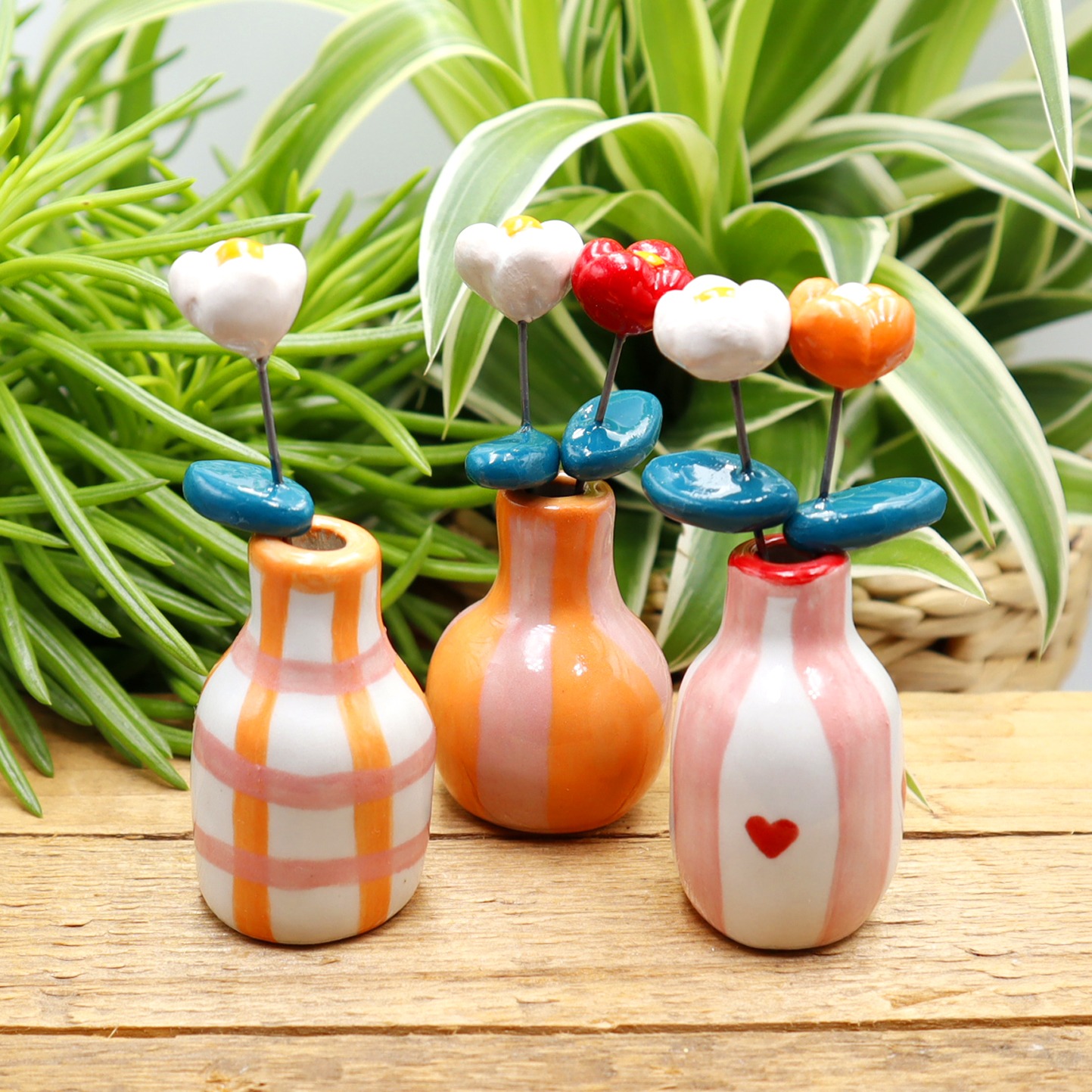 Trio de vase à pâquerettes Victoria Céramique
