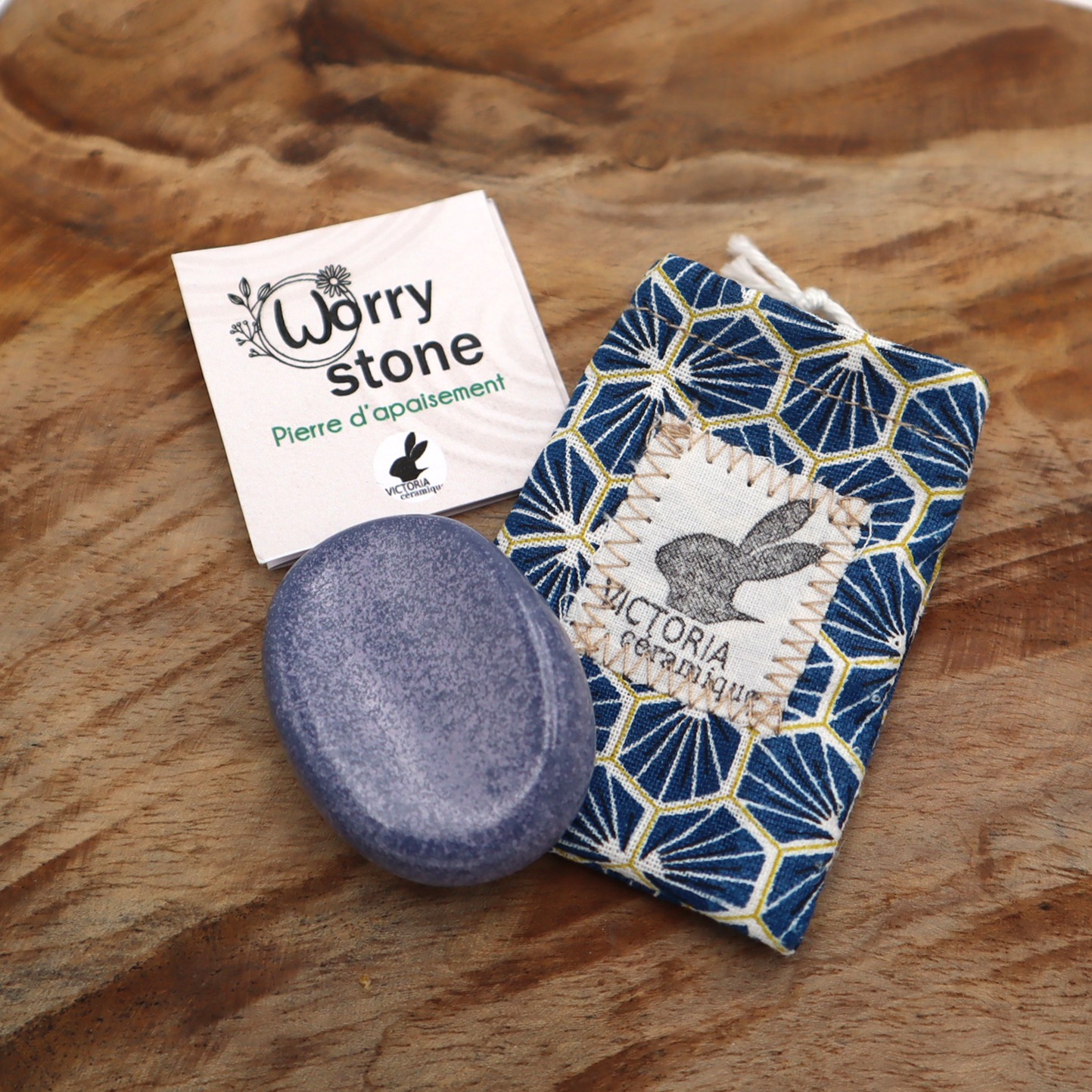 Worry Stone bleue Victoria Céramique