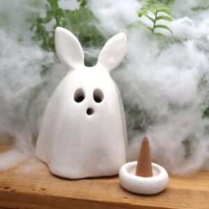 Lapin brûle-encens fantome Victoria Céramique