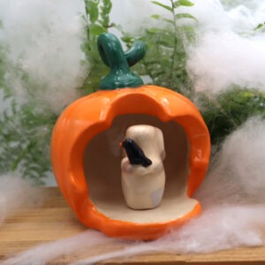 Lapin Frankenstein et sa citrouille Victoria Céramique